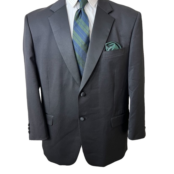Jones New York Fine Worsted Wool Tuxedo Blazer Stunning, Size 48R - Picture 5 of 5